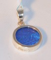 Small Blue Geometrical Pendant  "Real Butterfly Wings"